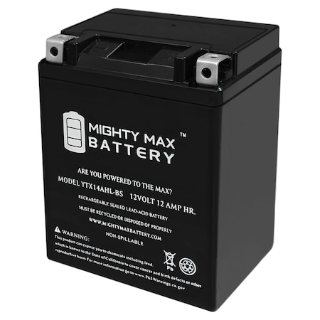 YTX14AHL Replacement Battery For Motobatt MBTX14AU